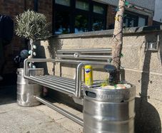 Stainless steel garden bench