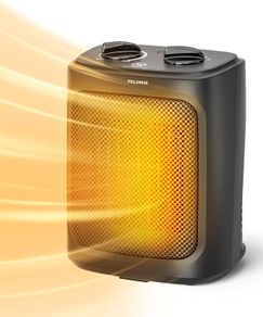 2 In 1 Mini Electric Fan Heater 2000W with Two Heat Settings & Fan, Ceramic Desk Heater for Bedroom, Temperature Control Desk Heater, A16a-black