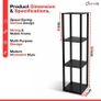 4 Tier Shelving Unit Slim Black Freestanding Storage Shelves for Home Office  Bathroom  MDF Wood Tall Shelving Unit. Storage Utility Storage Free Standing Shelf Organiser Black Image 2