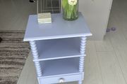 Parker Bobbin Purple Acacia Wood Side Table from Oliver Bonas
