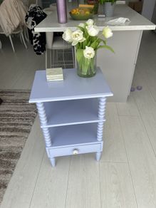 Parker Bobbin Purple Acacia Wood Side Table from Oliver Bonas