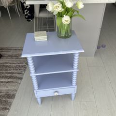 Parker Bobbin Purple Acacia Wood Side Table from Oliver Bonas