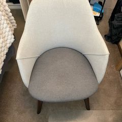 Office chair -seat Swivels  - grey and charcoal colour  sturdy walnut color legs
