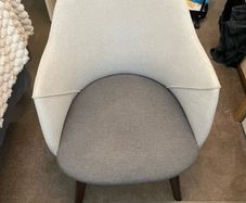swivel Office chair grey and charcoal colour  sturdy walnut color legs