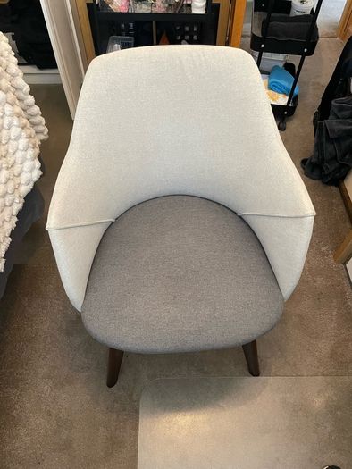swivel Office chair grey and charcoal colour  sturdy walnut color legs