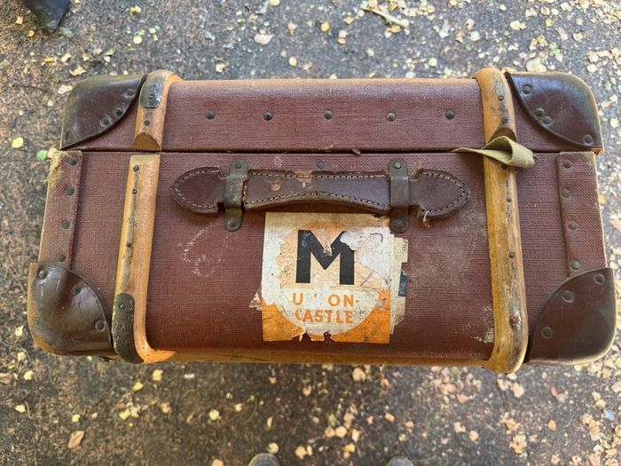 Vintage Mid-Century Union-Castle Line Ocean Liner Steamer Trunk / Suitcase (c. 1950s/60s)