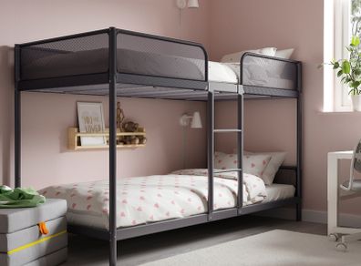 TUFFING Bunk bed frame, dark grey, 90x200 cm