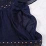 Per Una Navy Blue Linen Embellished Scoop Neck Chiffon Flutter Sleeve Midi Dress 14UK/42EU Image 8