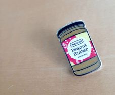 Nutshed peanut butter pin badge