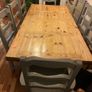 Rustic 8-Seater Solid Wood Dining Table & 8 Painted Ladderback Chairs Image 2