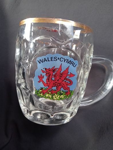 Vintage Half Pint Glass / Tankard  Wales+cymru