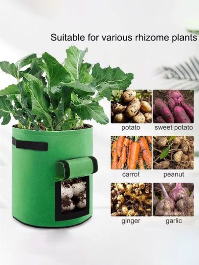 1PC Felt Potato Planting Bag Large Diameter Vegetable Plant Seedling Bag Non-Woven Felt Potato Growing Bucket