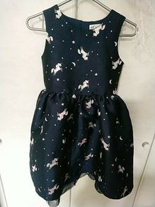 unicorn print girls dress