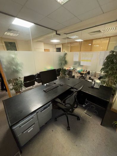 Black wooden desk
