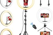 Ring Light with Tripod Stand &amp; Phone Holder Tall, 12.6 inch Selfie Ring Lights for Makeup, Live Streaming, Tik tok, YouTube Video, Dimmable LED Circle Lights with Remote Total Height 187 cm/73.6 Inch (FREE POSTAGE)