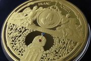 378 grams Kaiser Franz Joseph emperor of Austria-Hungary | Gold plated proof with Swarovski crystals