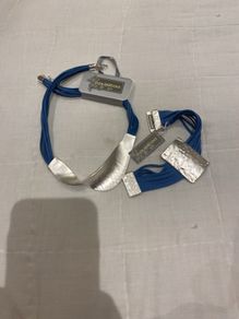 Blue & silver necklace and  bracelet set - new