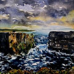 Downpatrick head watercolour
