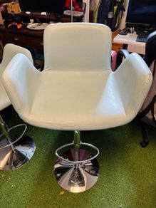 Luxury Italian Barstool in Aqua Blue - Stool 1 of 3 - Swivel and Adjustable