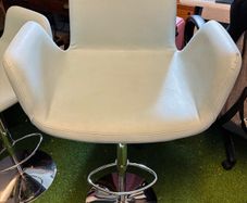 Luxury Italian Barstool in Aqua Blue - Stool 1 of 3 - Swivel and Adjustable