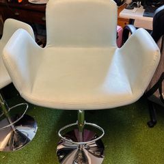 Luxury Italian Barstool in Aqua Blue - Stool 1 of 3 - Swivel and Adjustable
