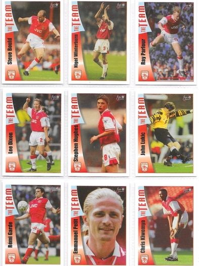 Arsenal full set 1997-98 Futera Football Cards