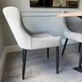 Set of 6 Grey Velvet Dining Chairs Image 4