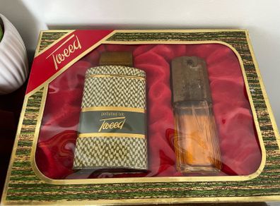 Vintage Lentheric Tweed Perfume Talc Gift Set