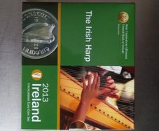 Ireland 2013 Coin Set in Original Folder The Irish Harp 2 Euro to 1 Cent