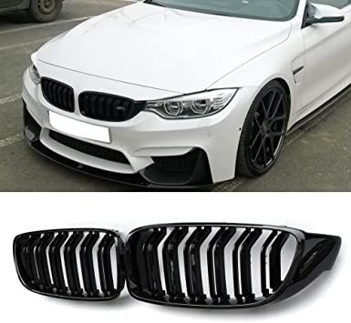 Gloss Black Kidney Grille for BMW 4 Series F32 F33 F36 F80 F82 Double Slat M4 Sport Style Bright Black