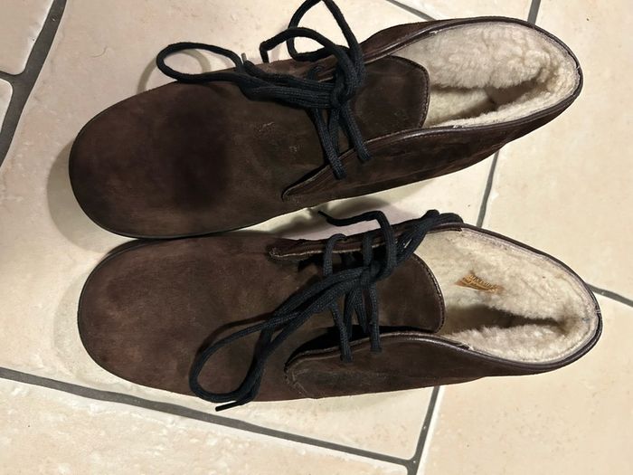 Morelands Sheepskin Lined Suede Shoes