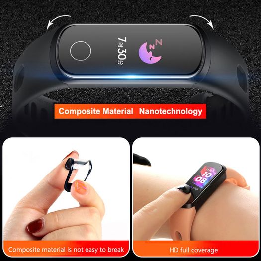 5D Curved Edge Full Coverage Soft Clear Protective Film Cover For Huawei Band 4 Screen Protector (Not Glass)