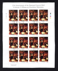 2006 Ireland 25th Anniversary of the National Concert Hall in Dublin Commemorative Stamp Sheetlet Plate 1B1B1B1B Fine CDS Used with Dublin cancel of 16th August 2006 (First day of issued) on envelope extract
