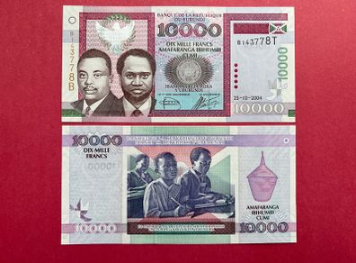 Burundi  10,000. Francs  2004. Pick  43a  ) UNC
