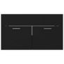 Sink Cabinet with Built-in Basin Black Chipboard Image 9