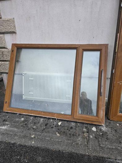 Golden Oak uPVC French Doors & Matching Window Set (Complete with Frames)