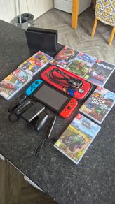 Nintendo switch with games and accessories