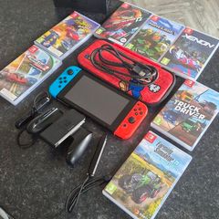 Nintendo switch with games and accessories