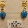 Gold Plated Sterling Silver Turquoise Drop Earrings Image 7