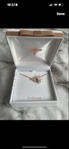 Tipperary crystal rose gold bar necklace
