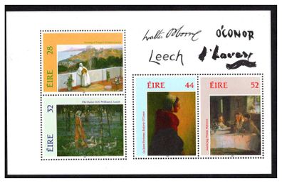 1993 Ireland Irish Impressionism Painters Commentative Stamp Booklet Pane Mint Never Hinged (MNH). Hibernian HP58.