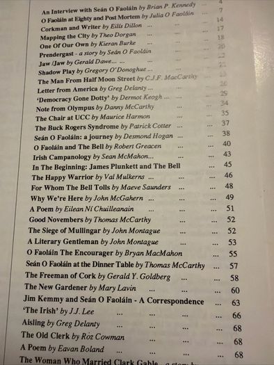 DUNNE, SEAN [EDITOR]. The Cork Review ; Sean O Faolain. 1900-1991. 1st Ed.