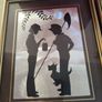 Antique Silhouette Glass Painting of 2 boys , dog and Tree in Frame Image 5