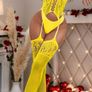 Sexy cute yellow stretchy mesh fishnet bodystocking Image 2