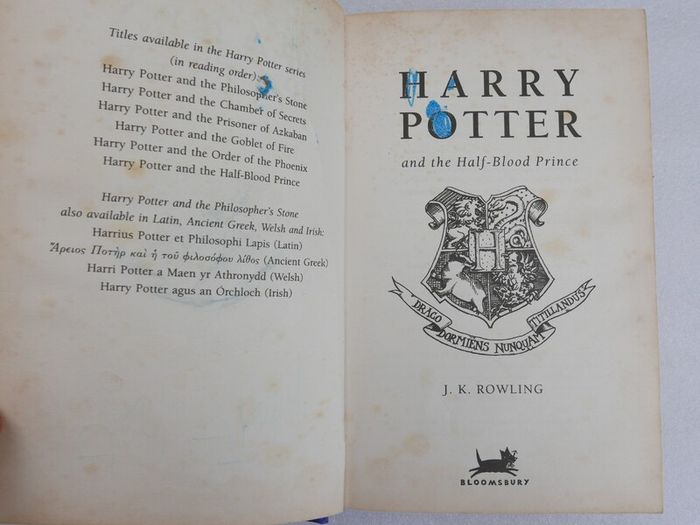 Vintage - Harry Potter and The Half Blood Prince, Rare Misprint, First Edition, J K Rowling, Hardback book