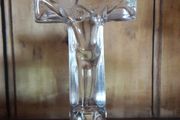 glass crucifix candleholder religious