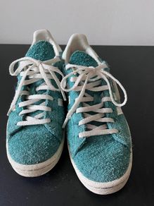 Adidas Campus Turquoise Suede Trainers UK 5 with Floral Insoles
