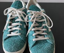 Adidas Campus Turquoise Suede Trainers UK 5 with Floral Insoles