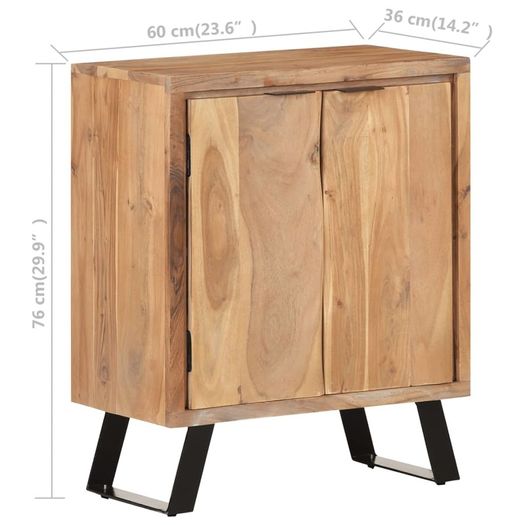 Sideboard 60x36x76 cm Solid Acacia Wood with Live Edges