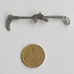 Brooch Riding Crop Silver